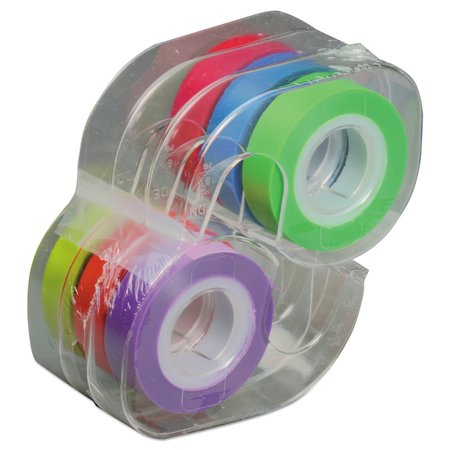 LEE Removable Highlighter Tape, 1/2" X 720", Assorted, PK6 13888